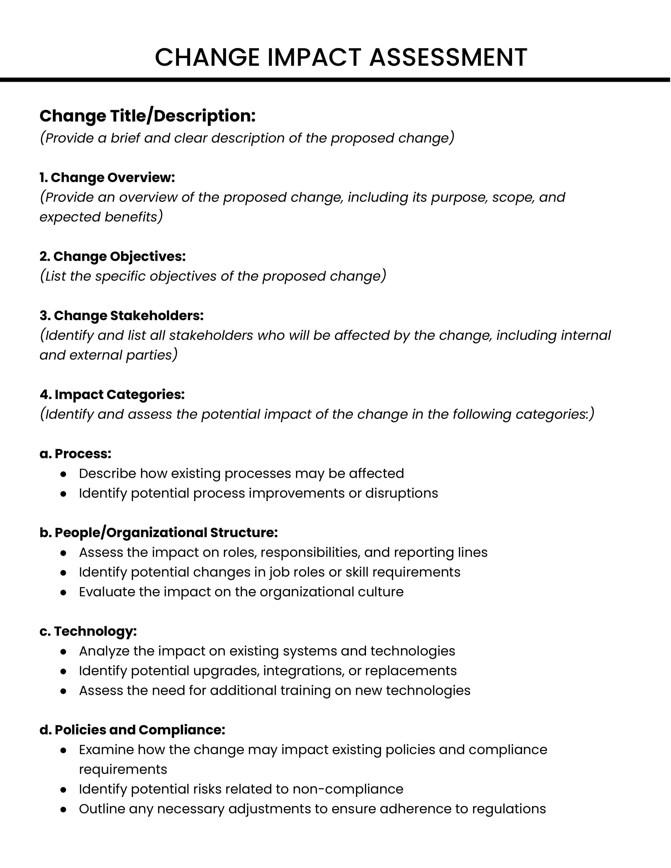 Change Impact Assessment